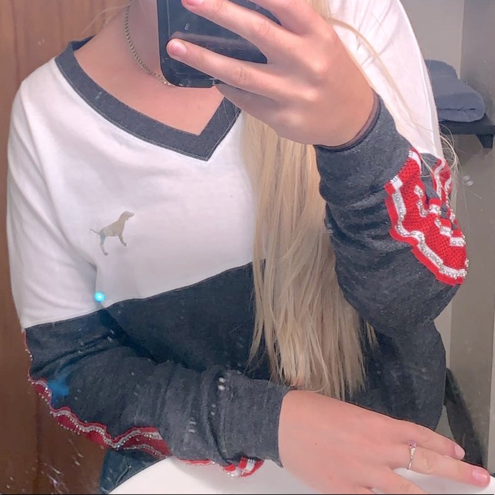 VS Pink long sleeve with crystal trim